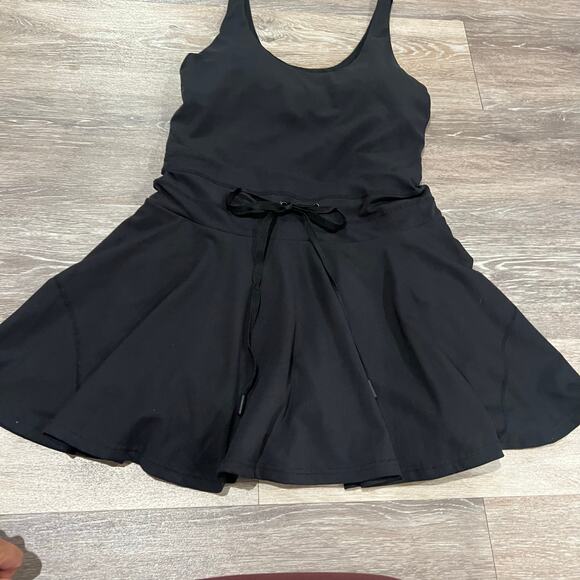 Popflex Black Twirl Dress Built In Shorts Tennis Athletic Dress Large - Picture 5 of 10